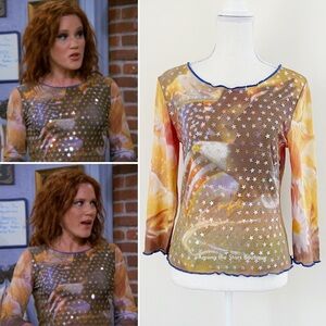 Very Rare Y2K Vintage Mesh + Sequin Top ASO Morgan in Sabrina the Teenage Witch